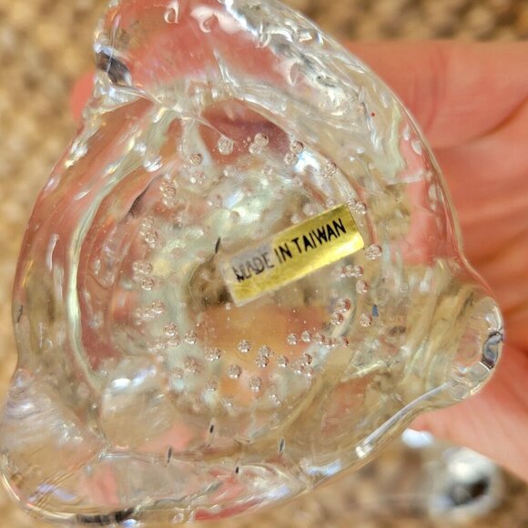 Art Glass Bear Bullicante Bubbles Clear Paperweight Figurine Shelf Sitter - Picture 8 of 9